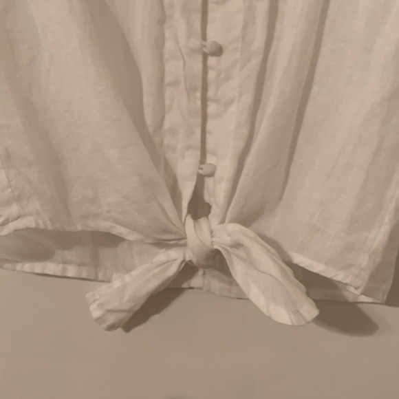 Vince Camuto linen short-sleeve tie top - Picture 5 of 5